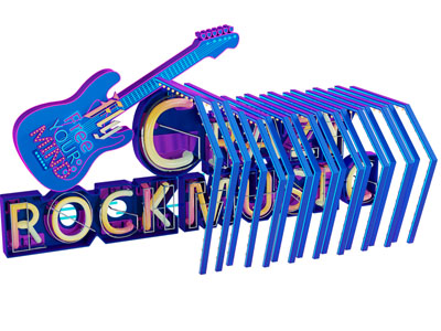 现代音乐节美陈3d模型 现代音乐节美陈