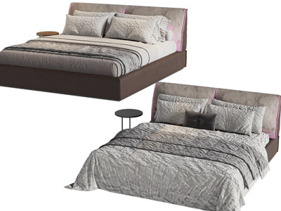 现代布艺双人床