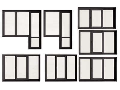 现代玻璃平开窗户