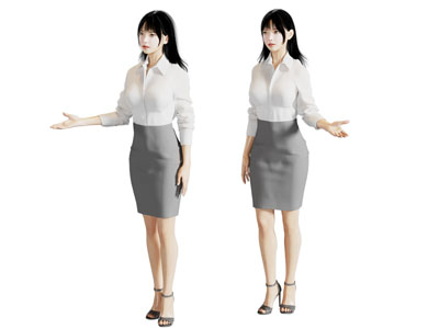 现代职场女孩 女人 人物3d模型 现代职场女孩 女人 人物