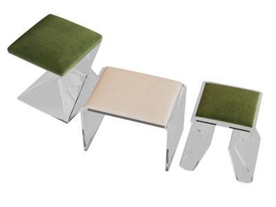 现代亚克力方形坐凳 沙发凳子