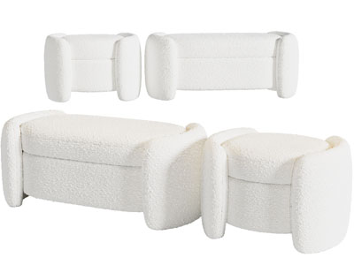 北欧羊羔绒沙发凳 床尾凳子