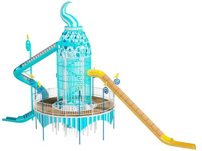 现代水上乐园滑滑梯 游乐设备3d模型 现代水上乐园滑滑梯 游乐设备