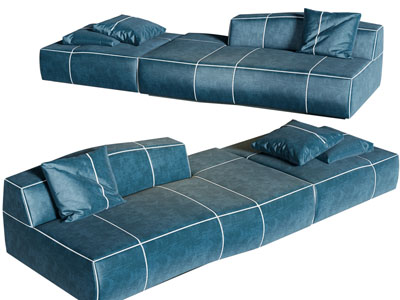 现代布艺多人沙发3d模型 现代布艺多人沙发