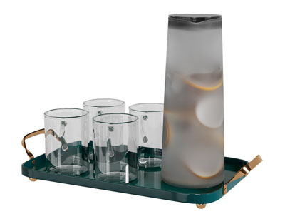 现代玻璃茶壶 茶杯 茶具杯子3d模型 现代玻璃茶壶 茶杯 茶具杯子