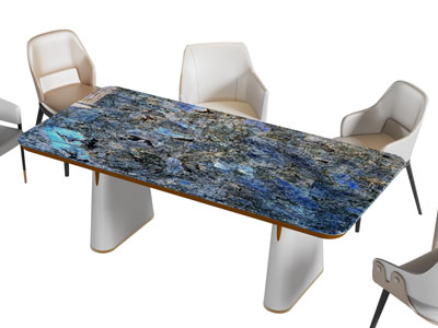 现代长方形餐桌椅组合3d模型 现代长方形餐桌椅组合