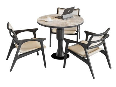 法式休闲洽谈餐桌椅组合3d模型 法式休闲洽谈餐桌椅组合