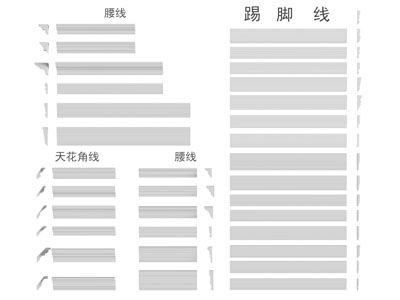 现代天花角线 踢脚线 腰线