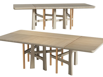 现代实木餐桌椅组合3d模型 现代实木餐桌椅组合