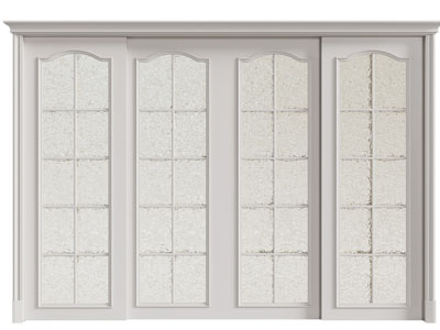 美式实木边框玻璃推拉门