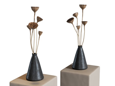 现代陶艺花瓶花卉