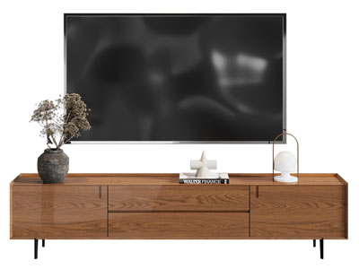 现代中古风电视柜 电视机