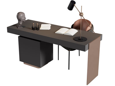 现代书桌椅组合3d模型 现代书桌椅组合