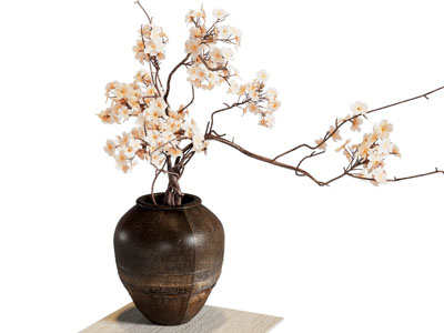 现代陶艺花瓶花卉