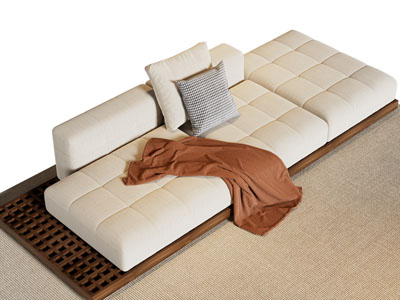 侘寂风布艺多人沙发3d模型 侘寂风布艺多人沙发