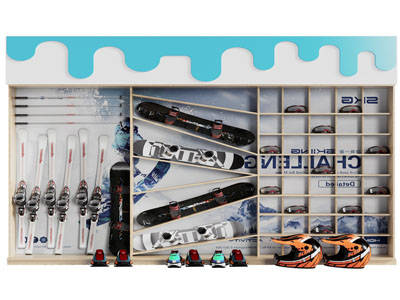 现代雪橇 滑雪设备装置 滑雪设备柜 体育设备