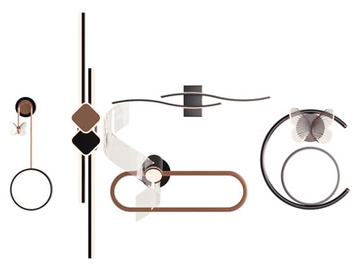 现代装饰壁灯3d模型 现代装饰壁灯