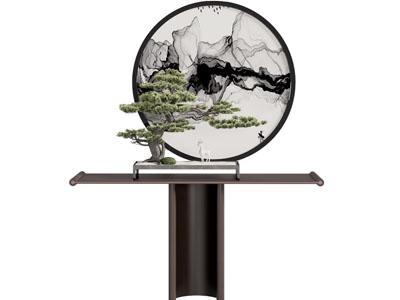 新中式端景台 墙饰挂件3d模型 新中式端景台 墙饰挂件