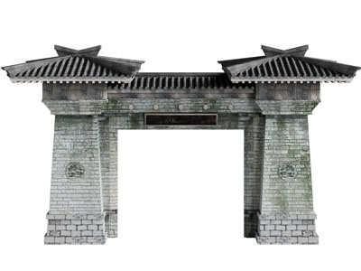 新中式仿古建筑 大门