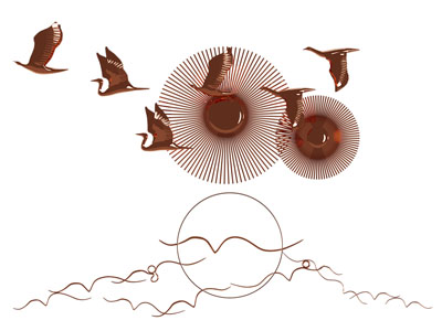 新中式墙饰挂件3d模型 新中式墙饰挂件