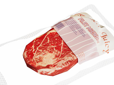 现代袋装牛排 食物