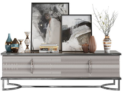 现代电视柜 摆件组合