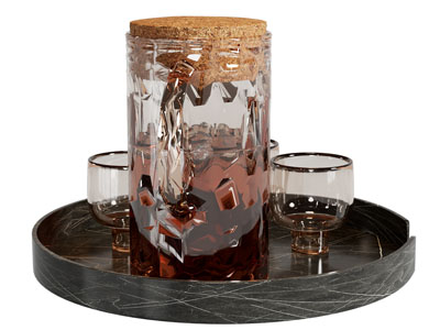 现代托盘 酒瓶酒杯 茶具杯子3d模型 现代托盘 酒瓶酒杯 茶具杯子