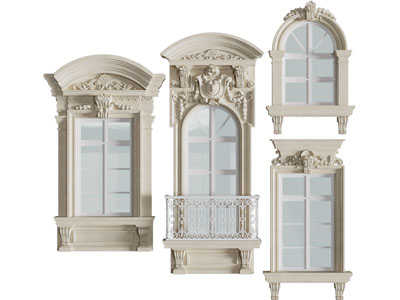 欧式拱形平开窗户