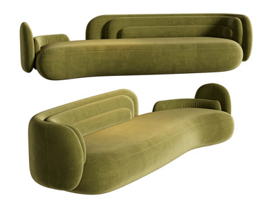 现代布艺多人沙发3d模型 现代布艺多人沙发