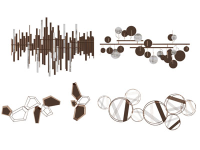 新中式墙饰挂件3d模型 新中式墙饰挂件