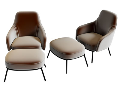 现代休闲椅子 脚踏