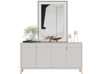 现代玄关柜 边柜 装饰画3d模型 现代玄关柜 边柜 装饰画