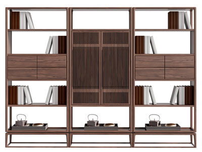 新中式中古风装饰书架