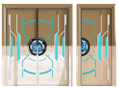 现代科幻大门 双开门 平开门 KTV大门