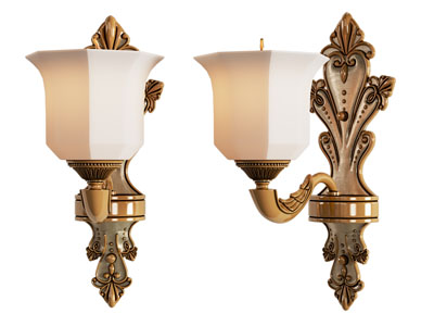 欧式壁灯3d模型 欧式壁灯