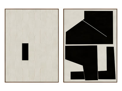 现代黑白装饰挂画3d模型 现代黑白装饰挂画