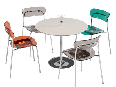 现代圆形餐桌椅组合3d模型 现代圆形餐桌椅组合