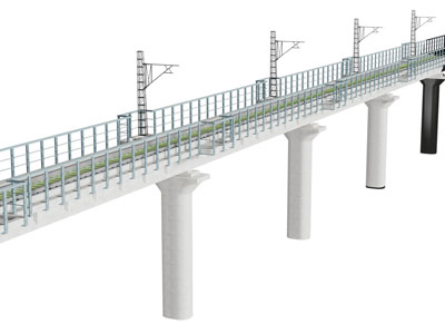 现代高架桥 铁路高架桥3d模型 现代高架桥 铁路高架桥
