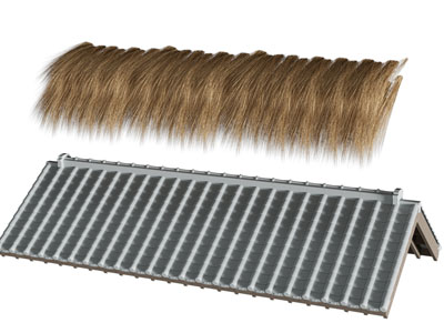 现代茅草屋檐 瓦片屋檐 屋顶 建筑构件