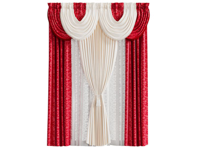 欧式窗帘窗纱3d模型 欧式窗帘窗纱