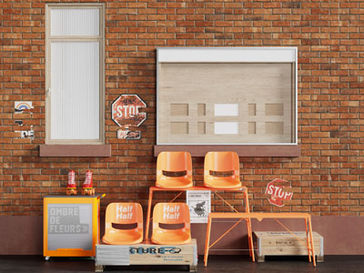 工业风loft网红打卡拍照点 美陈3d模型 工业风loft网红打卡拍照点 美陈