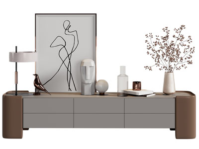 现代电视柜 摆件组合