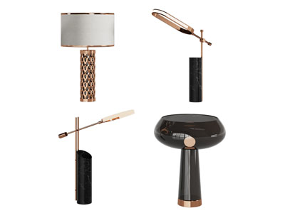 现代轻奢台灯3d模型 现代轻奢台灯