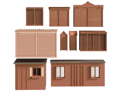 现代户外设备间 庭院花园设备间 杂物间