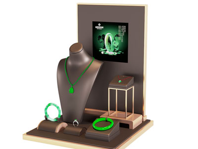 现代珠宝首饰展览展示 展柜 展台 摆件组合