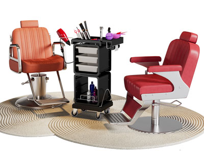 现代理发椅 美发椅 理发用品3d模型 现代理发椅 美发椅 理发用品
