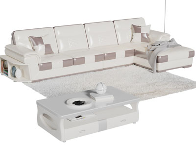 现代转角多人沙发 茶几组合3d模型 现代转角多人沙发 茶几组合