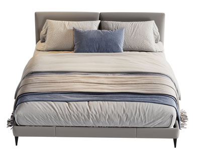 现代布艺双人床