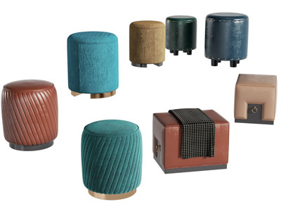 新中式圆形 方形沙发凳子 换鞋凳