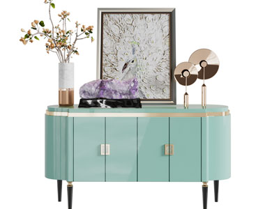 新中式玄关柜 边柜3d模型 新中式玄关柜 边柜